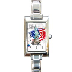 Statue Of Liberty Independence Day Poster Art Rectangle Italian Charm Watch