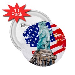 Statue Of Liberty Independence Day Poster Art 2.25  Buttons (10 pack) 
