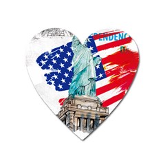 Statue Of Liberty Independence Day Poster Art Heart Magnet