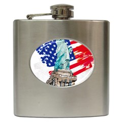 Statue Of Liberty Independence Day Poster Art Hip Flask (6 oz)