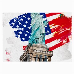 Statue Of Liberty Independence Day Poster Art Large Glasses Cloth (2 Sides)