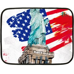 Statue Of Liberty Independence Day Poster Art Fleece Blanket (Mini)