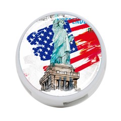 Statue Of Liberty Independence Day Poster Art 4-Port USB Hub (One Side)
