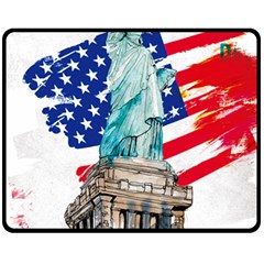 Statue Of Liberty Independence Day Poster Art Fleece Blanket (Medium) 