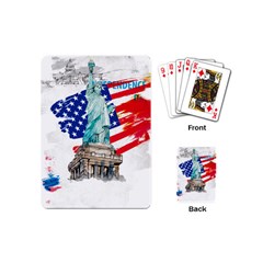 Statue Of Liberty Independence Day Poster Art Playing Cards Single Design (Mini)