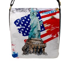 Statue Of Liberty Independence Day Poster Art Flap Closure Messenger Bag (L)