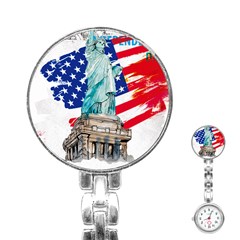 Statue Of Liberty Independence Day Poster Art Stainless Steel Nurses Watch