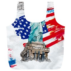 Statue Of Liberty Independence Day Poster Art Full Print Recycle Bag (XL)