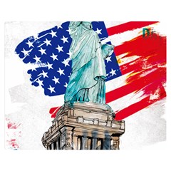 Statue Of Liberty Independence Day Poster Art Double Sided Flano Blanket (Medium) 
