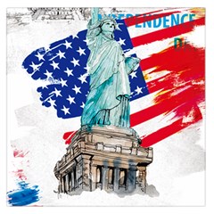 Statue Of Liberty Independence Day Poster Art Large Satin Scarf (Square)