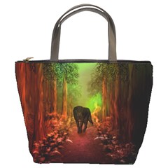 The Lonely Wolf In The Night Bucket Bag by FantasyWorld7