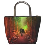 The Lonely Wolf In The Night Bucket Bag Back