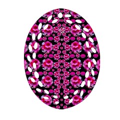 Floral To Be Happy Of In Soul And Mind Decorative Oval Filigree Ornament (two Sides) by pepitasart