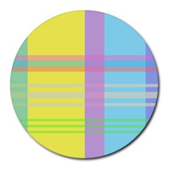 Easter Background Easter Plaid Round Mousepads