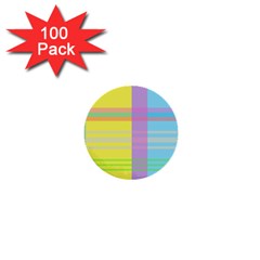Easter Background Easter Plaid 1  Mini Buttons (100 pack) 