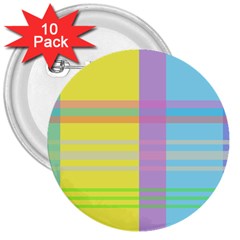 Easter Background Easter Plaid 3  Buttons (10 pack) 