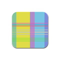 Easter Background Easter Plaid Rubber Square Coaster (4 pack) 