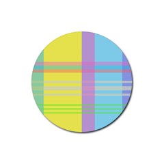 Easter Background Easter Plaid Rubber Round Coaster (4 pack) 