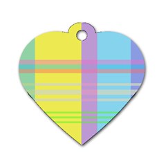 Easter Background Easter Plaid Dog Tag Heart (Two Sides)