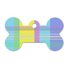 Easter Background Easter Plaid Dog Tag Bone (Two Sides)