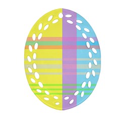 Easter Background Easter Plaid Ornament (Oval Filigree)