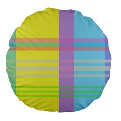 Easter Background Easter Plaid Large 18  Premium Round Cushions