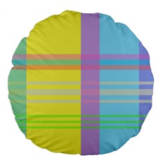Easter Background Easter Plaid Large 18  Premium Flano Round Cushions