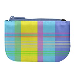 Easter Background Easter Plaid Large Coin Purse