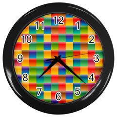 Background Colorful Abstract Wall Clock (black) by Simbadda