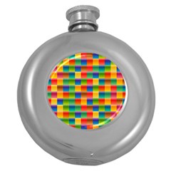 Background Colorful Abstract Round Hip Flask (5 Oz)