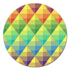 Background Colorful Geometric Magnet 5  (round) by Simbadda