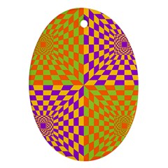 Pop Art Orange Background Ornament (oval) by Simbadda