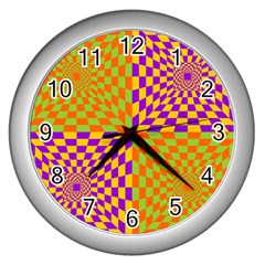 Pop Art Orange Background Wall Clock (silver)