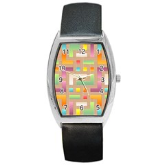 Abstract Background Colorful Barrel Style Metal Watch by Simbadda