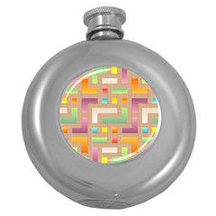 Abstract Background Colorful Round Hip Flask (5 Oz)