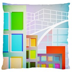 City Modern Business Skyscrapers Large Cushion Case (two Sides) by Simbadda