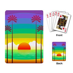 Seaside Sunrise Colorful Ocean Sea Playing Cards Single Design (rectangle) by Simbadda