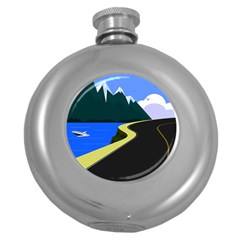 Air Pollution Retro Vintage Round Hip Flask (5 Oz)