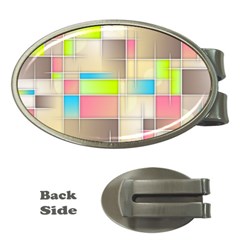 Background Abstract Grid Money Clips (oval)  by Simbadda