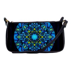 Mandala Blue Abstract Circle Shoulder Clutch Bag by Simbadda