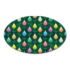 Tulips Seamless Pattern Background Oval Magnet