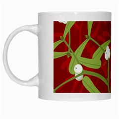 Mistletoe Christmas Texture Advent White Mugs by Simbadda