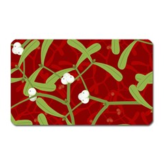 Mistletoe Christmas Texture Advent Magnet (rectangular) by Simbadda