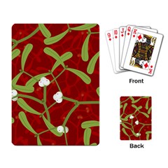 Mistletoe Christmas Texture Advent Playing Cards Single Design (rectangle) by Simbadda