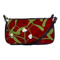 Mistletoe Christmas Texture Advent Shoulder Clutch Bag