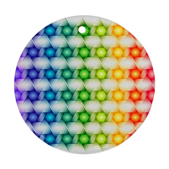 Background Colorful Geometric Round Ornament (Two Sides)