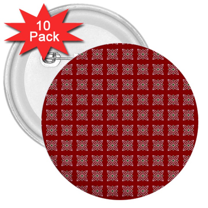 Christmas Paper Wrapping Paper 3  Buttons (10 pack) 