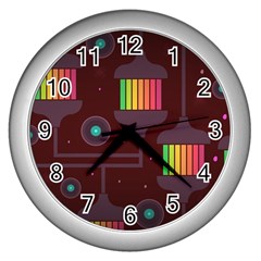 Non Seamless Pattern Background Wall Clock (silver)
