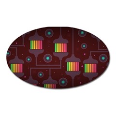 Non Seamless Pattern Background Oval Magnet