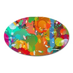 Background Colorful Abstract Oval Magnet